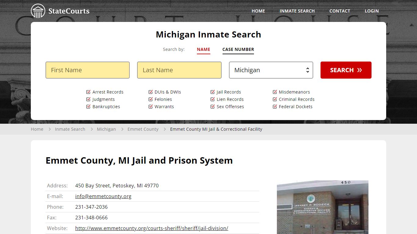 Emmet County MI Jail & Correctional Facility Inmate Records Search ...